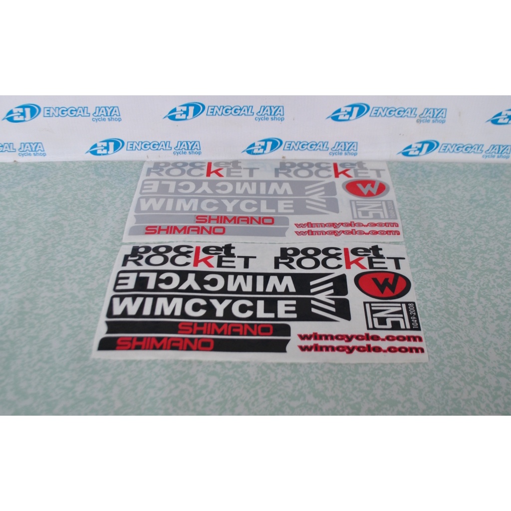 Decal Sticker Stiker Sepeda Wim Cycle Pocket Rocket MTB Lipat Hybrid Roadbike Balap Jadul BMX Mini A