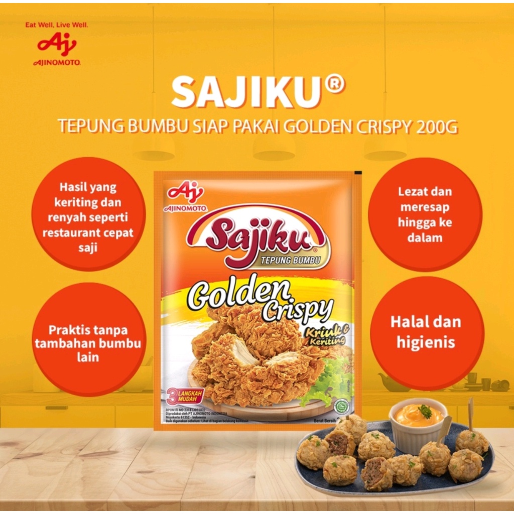 Sajiku Tepung Bumbu Golden Crispy 200g / SAJIKU Tepung Manis 150g - exp 2023