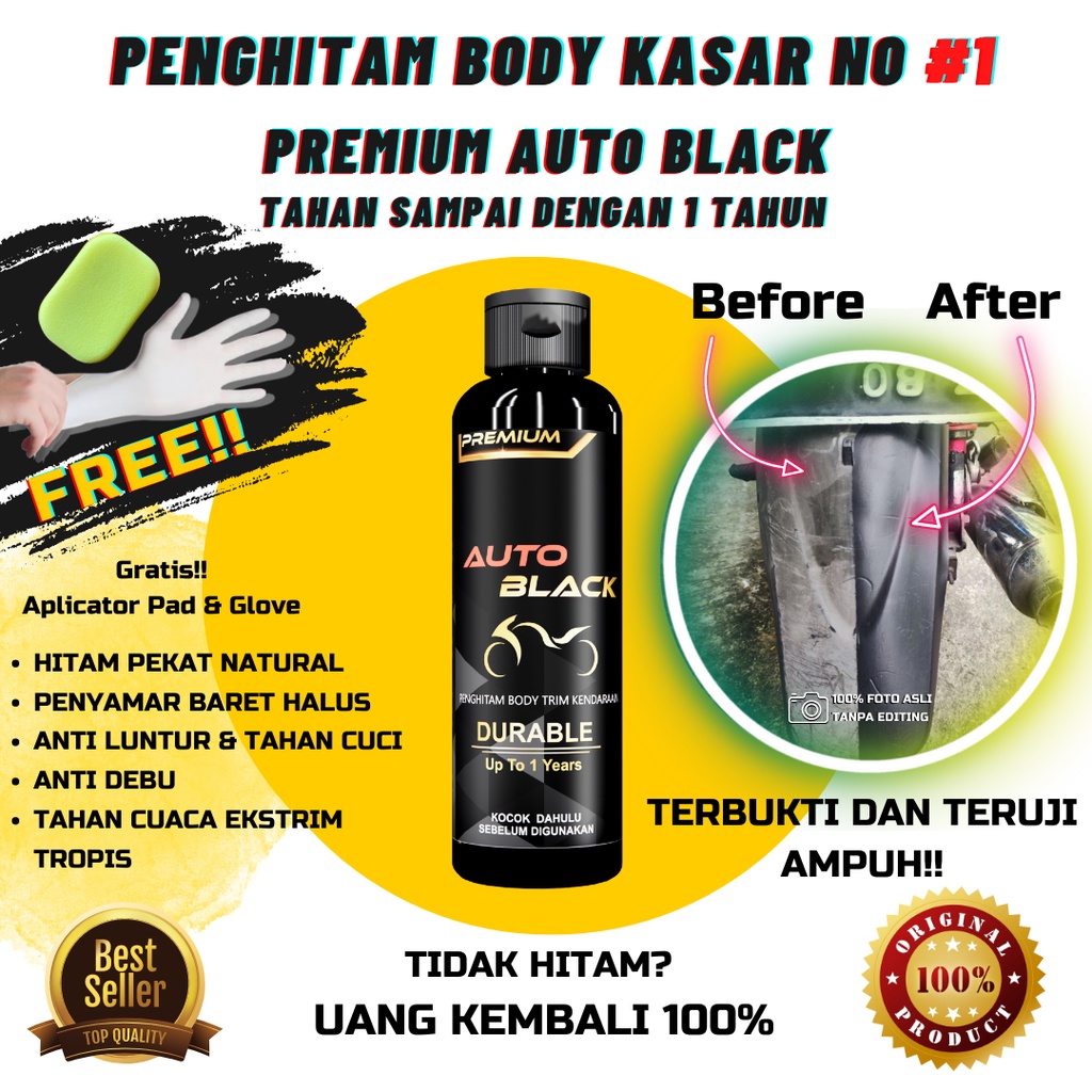 PENGHITAM BODY TRIM / PENGHITAM  BODY KASAR MOTOR DAN MOBIL PERMANEN AUTO BLACK AUTO CARE