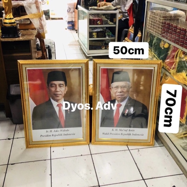 Frame bingkai foto presiden wakil motif linen 50x70 cm