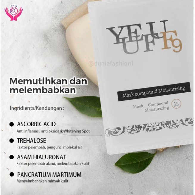 ☘️Yuri Kosmetik☘️ ORI YUEFU F9 Mask Compound Moisturizing masker wajah premium 1 pc