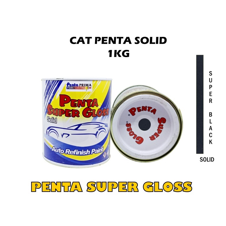 CAT PENTA SUPER BLACK L300 1 Kg - cat penta hitam - cat l300 hitam - cat penta black l300 - penta 1kg - cat mobil hitam