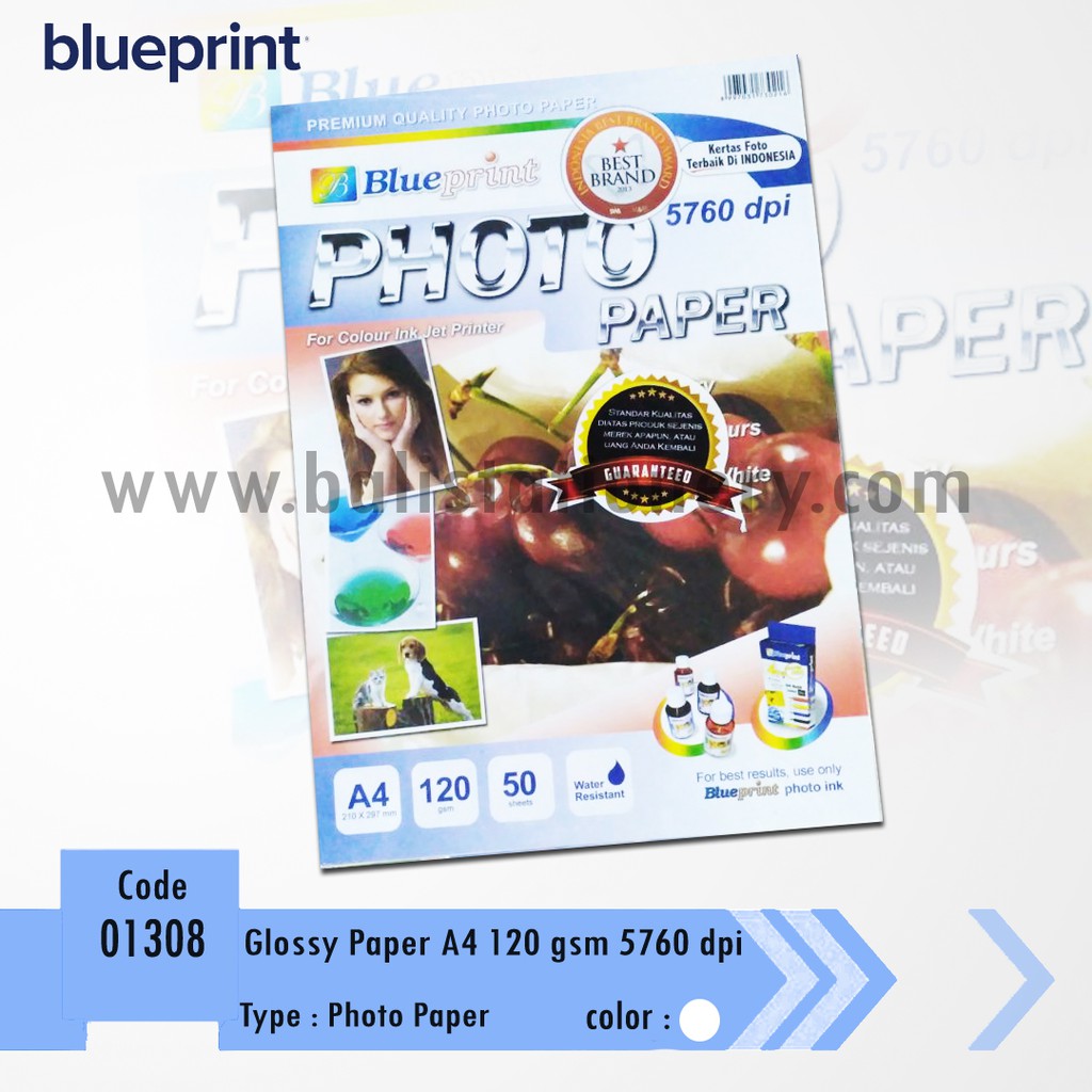 

Kertas foto A4 Blue Print 120 gr