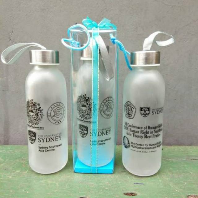 Souvenir botol tumbler doff + sablon + kemas