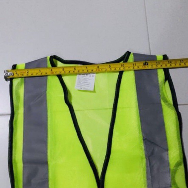 Rompi Pengaman KTP Polyester HIJAU Garis - Safety Vest Rompi Proyek Rompi Parkir Rompi Tambang