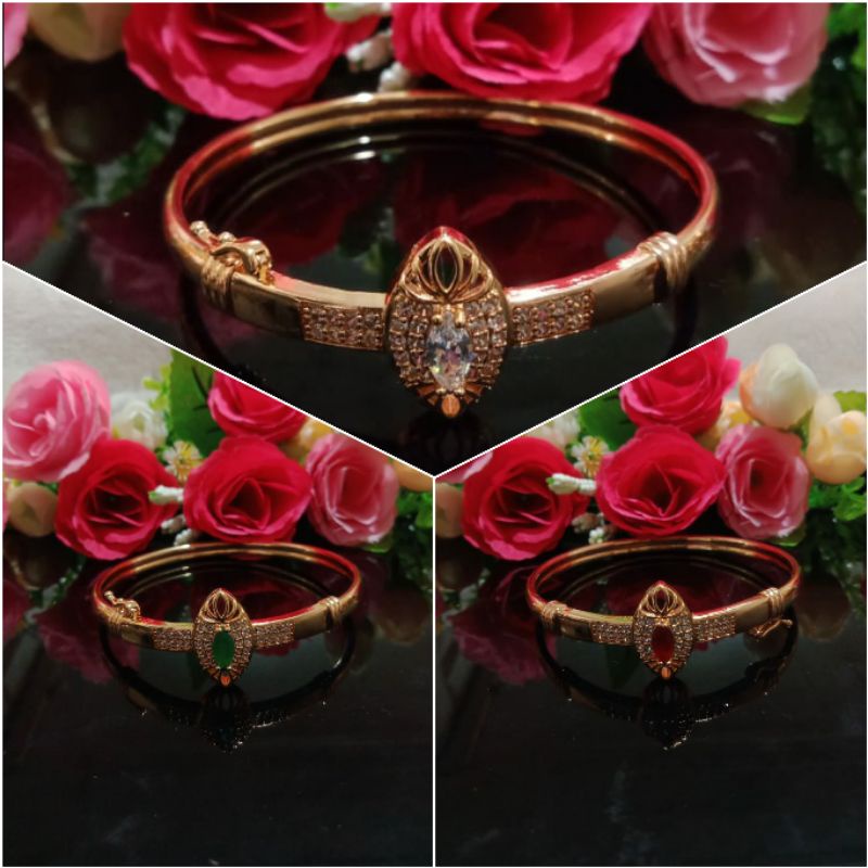 Fourfashion Gelang Bangle Xuping Motif Permata Tengah Kekinian HH105