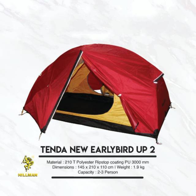 Tenda Camping Earlybird 2 Hillman Kap 2-3 Orang Outdoor Tent Hiking