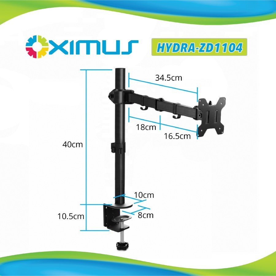 BRACKET MEJA LCD LED TV 1 Monitor 13&quot; - 27&quot; OXIMUS HYDRA ZD1104