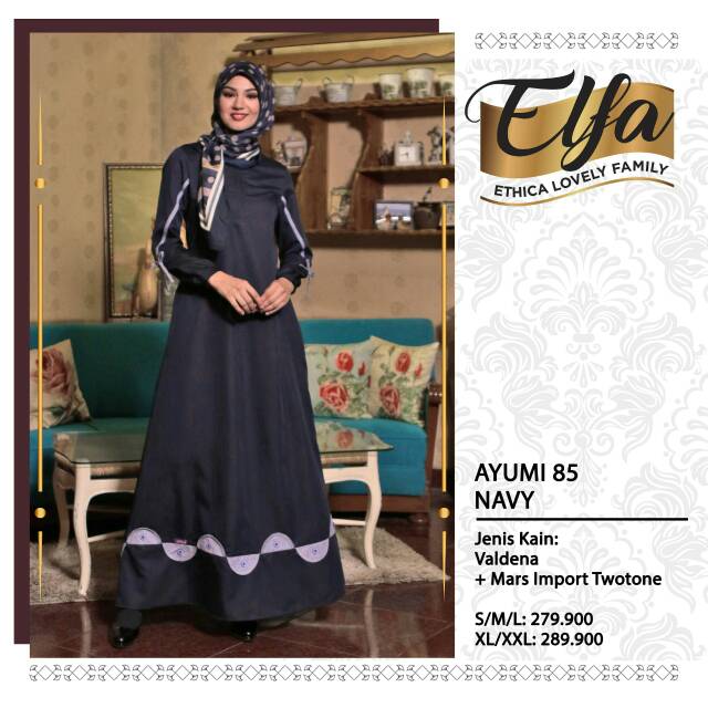 Ethica Elfa 81 Navy - Baju Muslim Family Sarimbit Keluarga Original Termurah - Gamis Dress