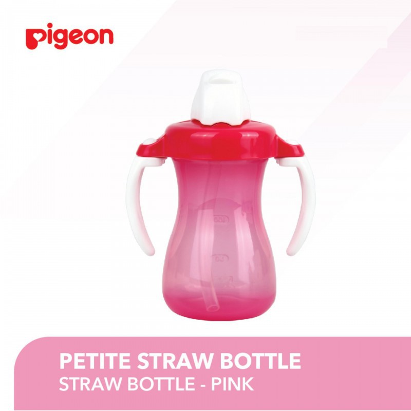 Pigeon Petite Straw Bottle Pink / Orange 150ml /biru  botol