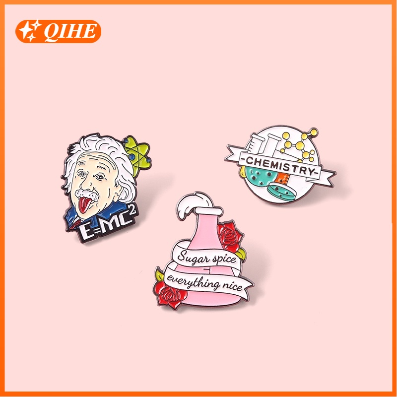 Creative Science Formula Enamel Pin Scientist Badge Brooch Lapel Pin Gift for Science Lover