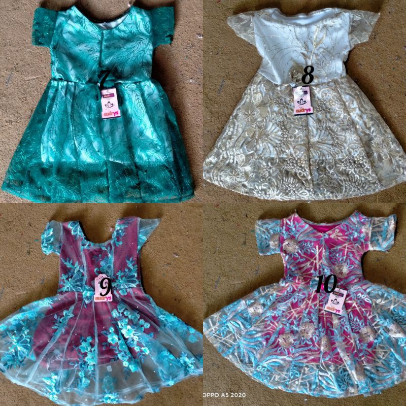 dress brokat anak cewek baby usia 1-4 tahun