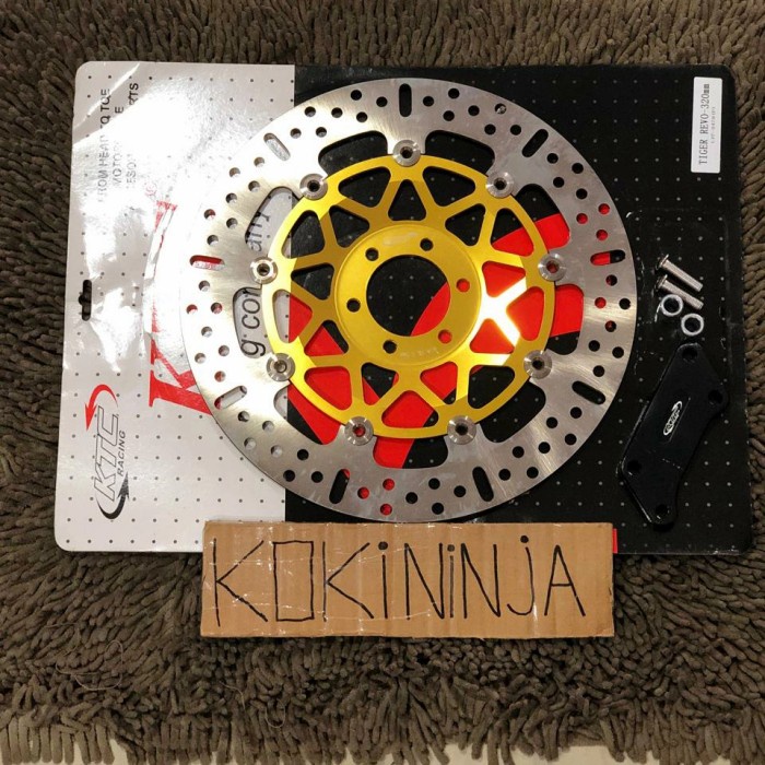 piringan ktc racing tiger revo 320mm cnc floating breket pnp gold