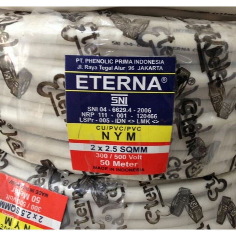 Kabel NYM Eterna 2x2.5 potongan