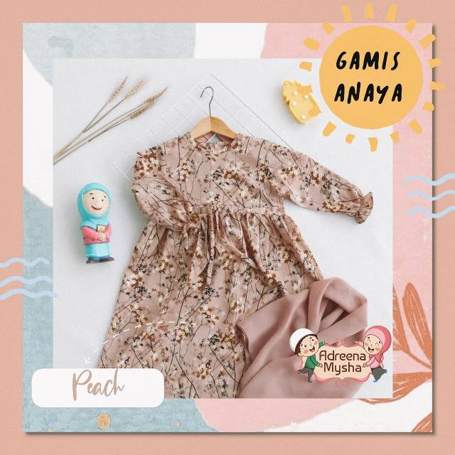 New Gamis Anaya BISA INSTAN  FREE HIJAB BUNDA / gamis bayi newborn murah , desain elegan