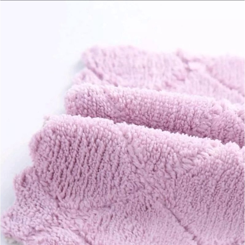 Kain Lap Microfiber Anti Minyak Lap Cuci Piring Lap Peralatan Dapur Coral Fleece