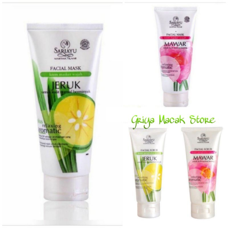 Sariayu Facial Mask Krem/Scrub (Jeruk,Mawar 90gr)