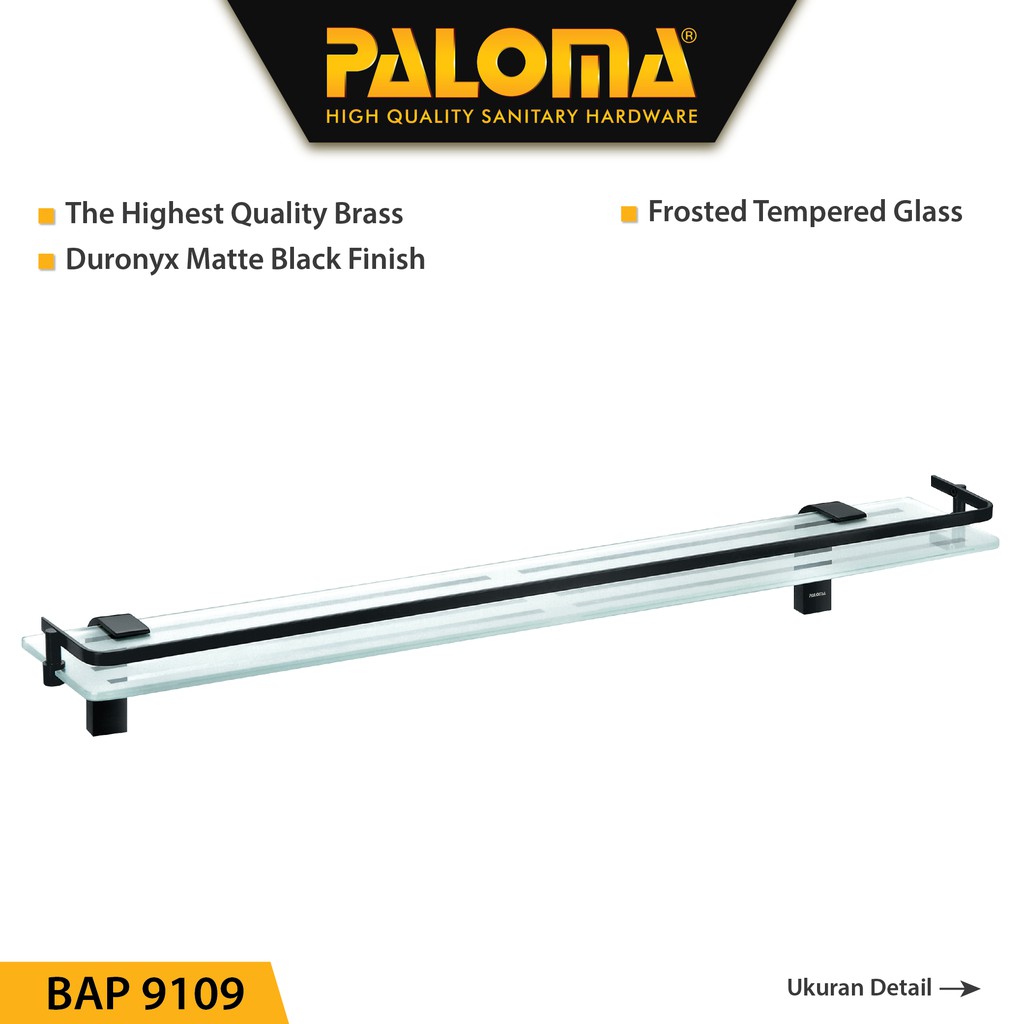 PALOMA BAP 9109 Rak Kaca Tempat Sabun Glass Shelf Dinding Kamar Mandi