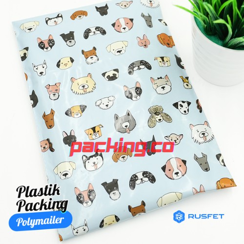 

50 PCS (17CM x 25CM) AMPLOP PLASTIK POLYMAILER MOTIF DOG PARADISE - RUSFET, KUAT - TIDAK MUDAH SOBEK