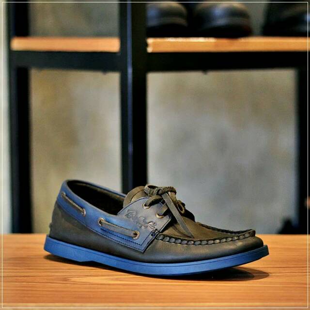 ZAPATO FIT BLACK NAVY - BRADLEY'S FOOTWEAR | Sepatu Kasual Pria Loafers Kulit Asli Kombinasi Warna