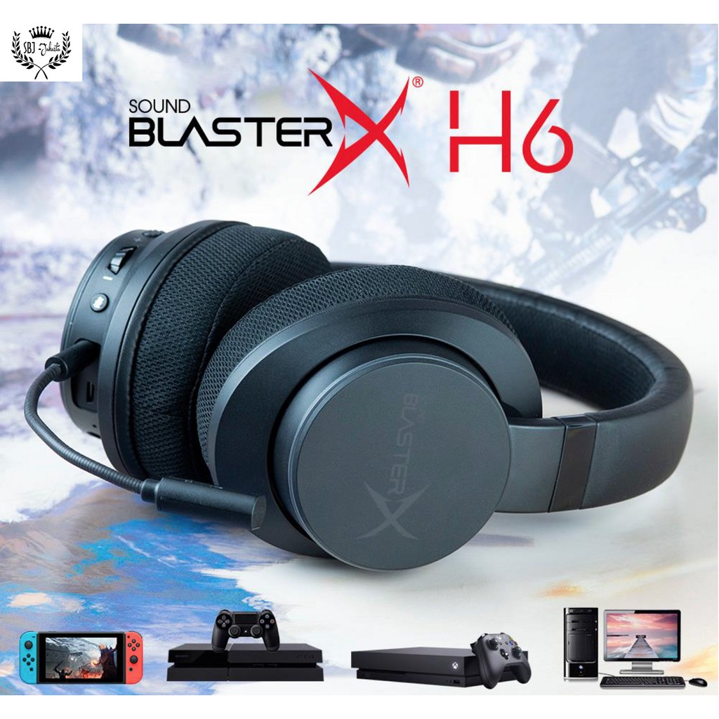Creative Sound BlasterX H6 USB Gaming Headset Headphone 7.1 Surround EQ Mode - Scout Mode