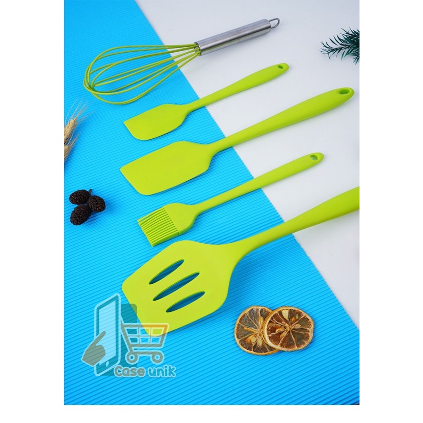 RT81 ALAT MASAK BAHAN SILIKON SILICONE UTENSIL SPATULA COOKING BAKING PROPS SET 5PCS PERALATAN MASAK 5 IN 1 TAHAN PANAS BPA FREE CS3946