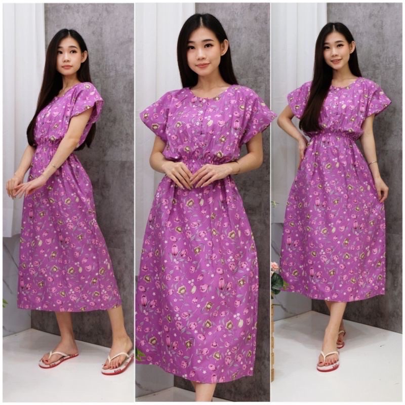 hsy.id-Daster manohara etnik kekinian/ Daster manohara rayon bali/Dress Bali-tulip ungu katun