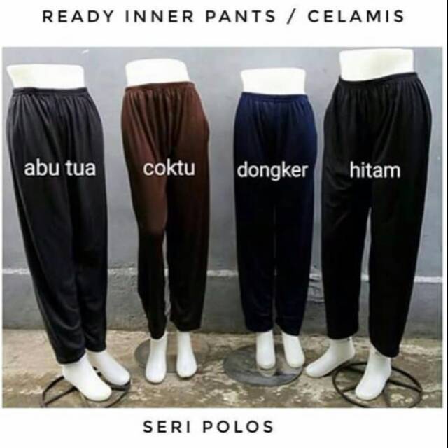 [GROSIR 2] PAKET USAHA - LEGGING BAWAHAN WANITA PENDEK JUMBO / Inner pants polos motif salur dewasa