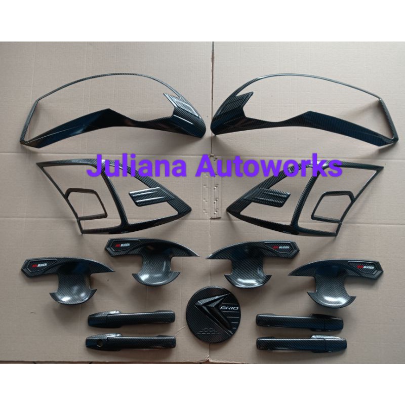 Outer Handle tank Cover Carbon Mugen Garnish lampu depan belakang All new Brio