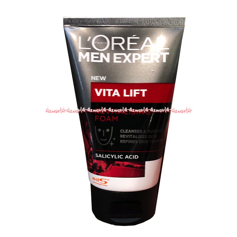 L'oreal men Expert New Vita Lift Revitalising Foam 100ml Salicylic Acid Sabun Muka Pria Cowok loreal