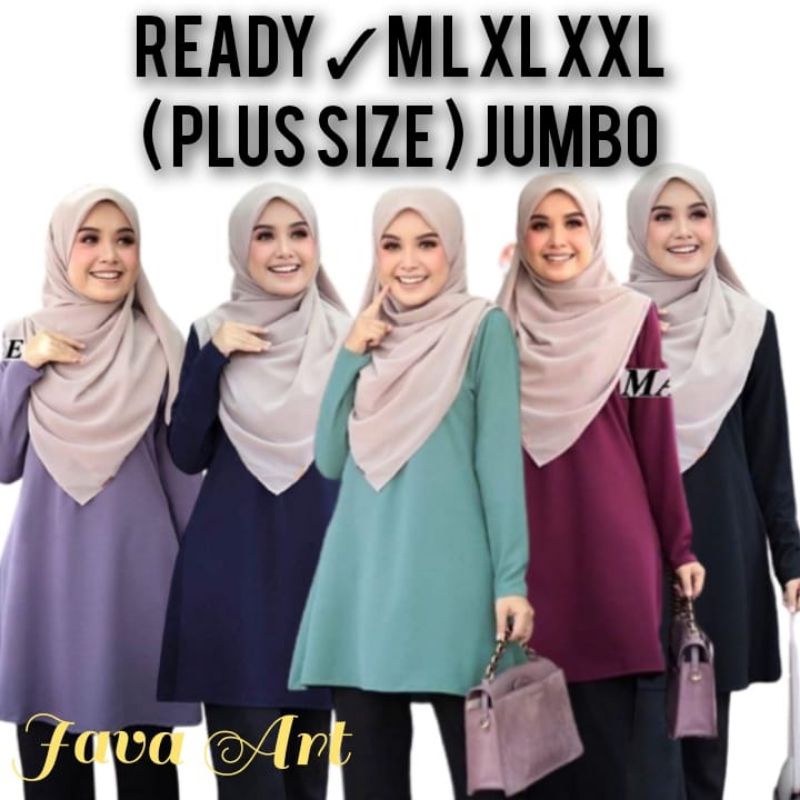 JAVA ART - BLUS ATASAN WANITA MODERN LENGAN PANJANG BAJU KERJA BIG SIZE JUMBO BAJU DINAS BAJU NGAJAR