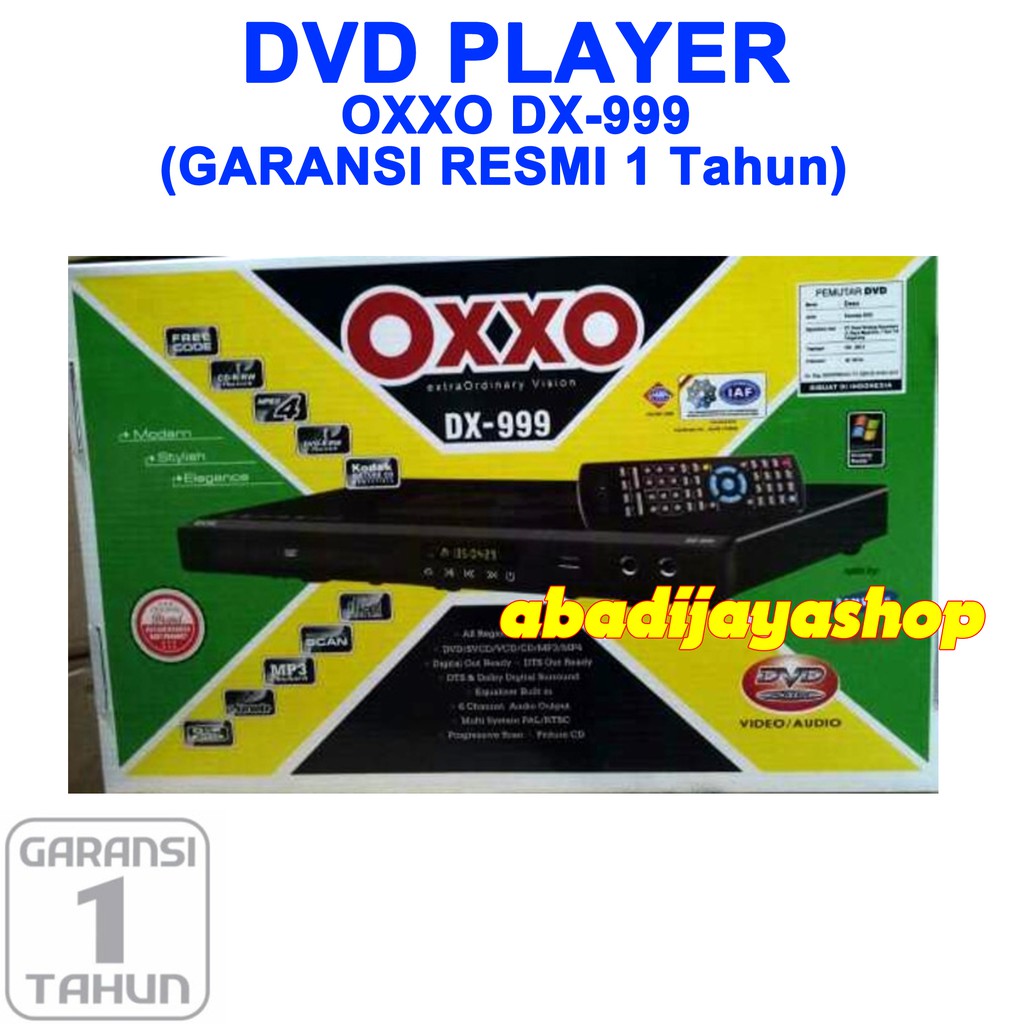 DVD PLAYER OXXO DX-999 BLACK MIC KARAOKE USB (NEW) GARANSI RESMI PROMO