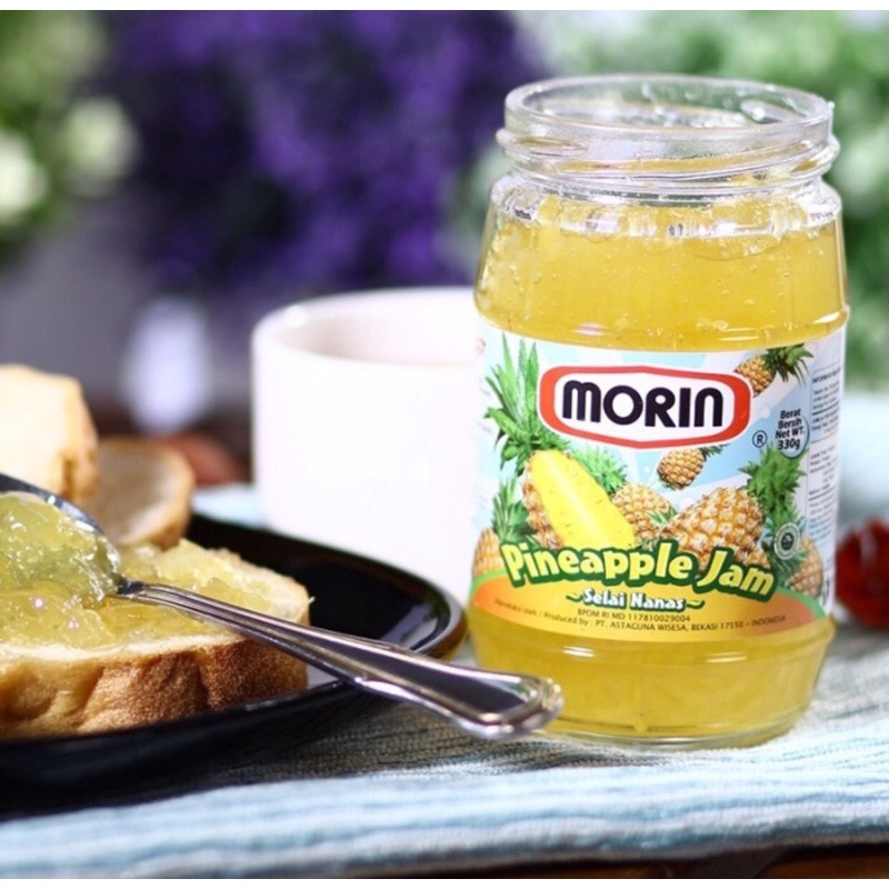 Morin Pineapple Jam 330gr Selai Nanas toples kaca Jar Olesan Roti