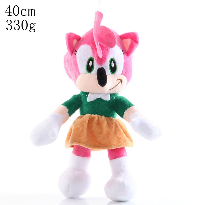 40cm Boneka Sonic The Hedgehog Shadow Amy Rose Knuckle Tail Plush Toy Soft Stuffed Doll Mainan