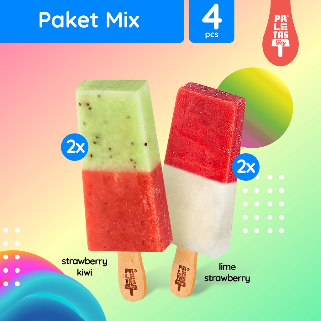 

Es Krim Paletas Wey 2 Strawberry Kiwi, 2 Lime Strawberry