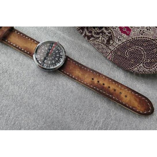 Diskon 22mm, 24mm Tali Jam Kulit Asli Custom Handmade Vintage TERMURAH...