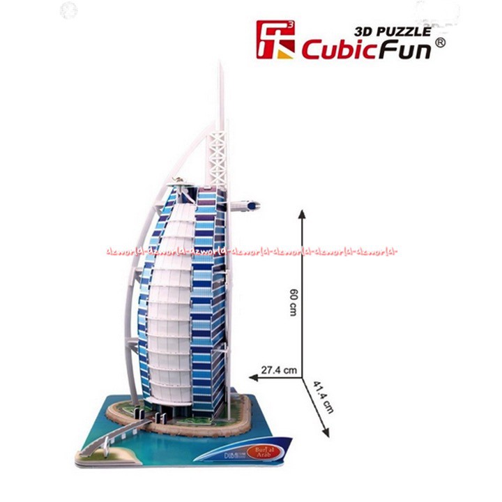 CubicFun Burj Al Arab Burj Kalifa 3D Puzzle 46 Keping Mainan Susun