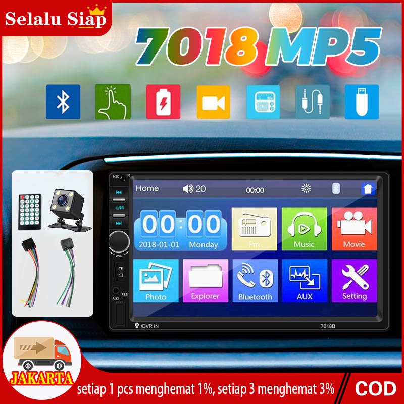 7018B Head Unit Double Din 7 Inch Bluetooth Audio Car MP3 MP5 Player In Touch Screen Radio