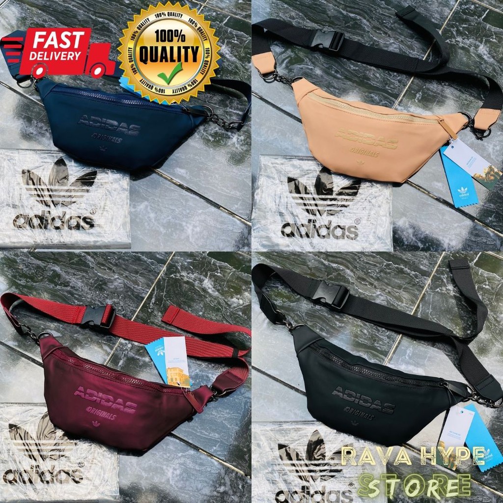 Waistbag Adidas Mini Leather / Tas Selempang Kulit Tas Adidas