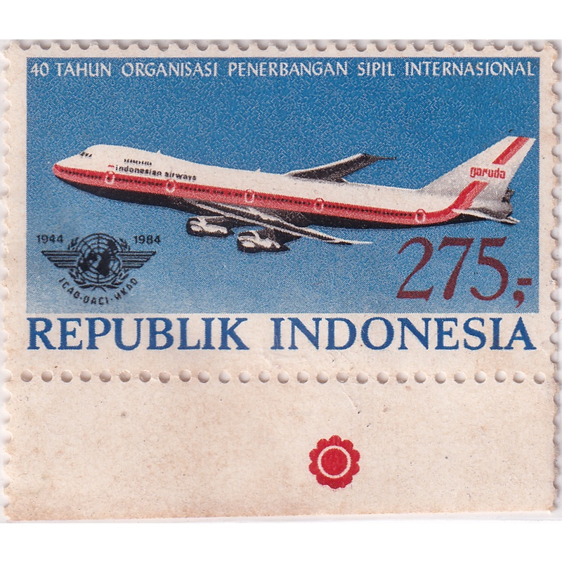 

Prangko Indonesia 1984 - The 40th Anniversary of I.C.A.O.