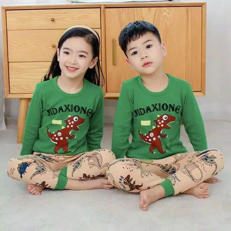 Baju Tidur Anak/Setelan Anak Couple Celana Panjang /Piyama Set Anak laki laki perempuan