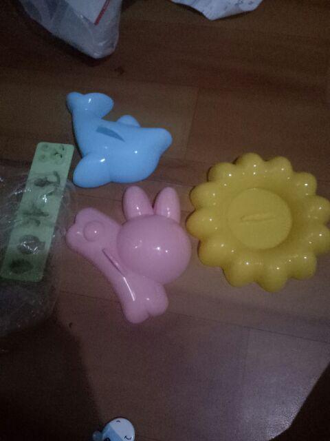 Cetakan Nasi Bento Set 4in1 Lumba Lumba Kelinci Matahari Nori/ Cetakan Agar Puding /cetakan Bento