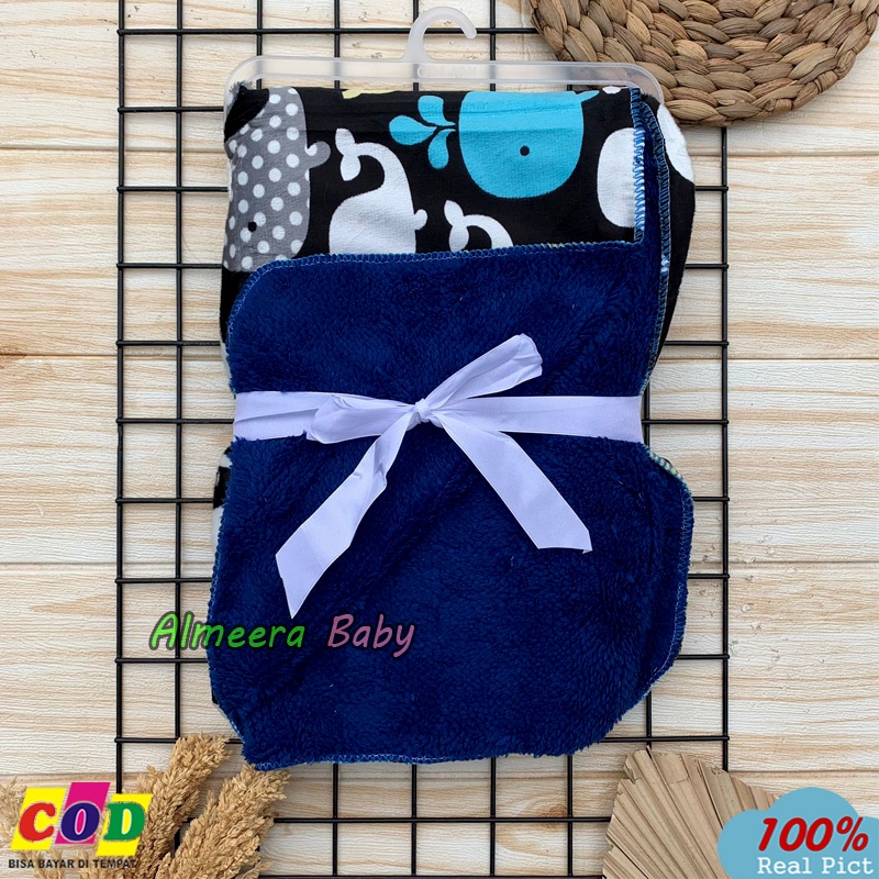 Selimut Bayi Tebal Selimut Bayi Double Fleece Ukuran 85 cm x 75 cm Gift