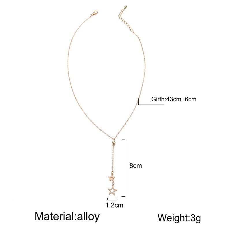➰CKK➰ K18 Kalung Wanita Import Korea Kalung wanita liontin bintang bolong kalung Import KOREA murah