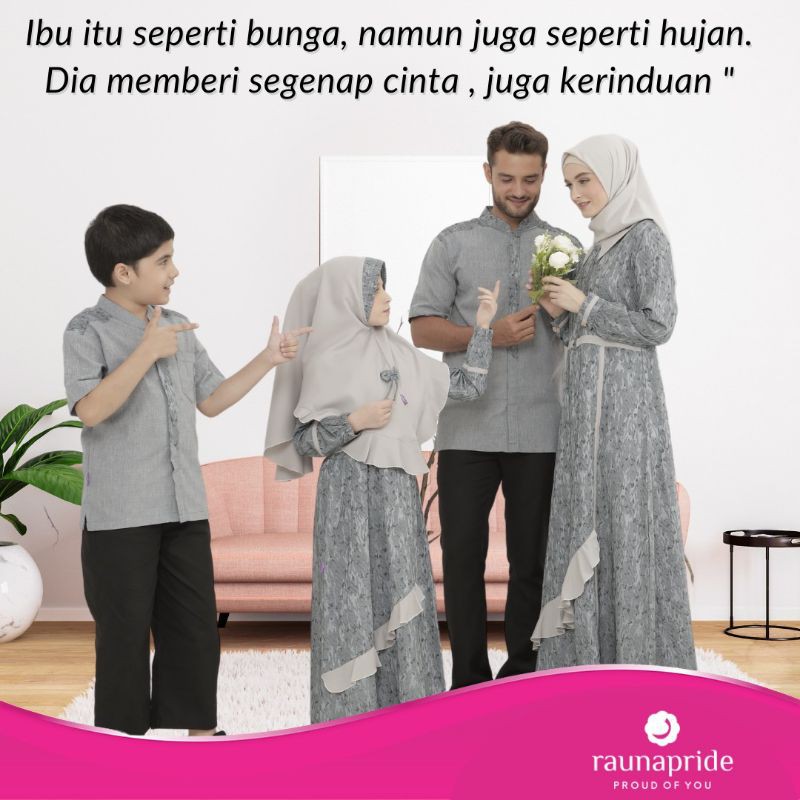 Gamis Sarimbit/Couple Rauna (Rauna 306 Abu) - Original Rauna