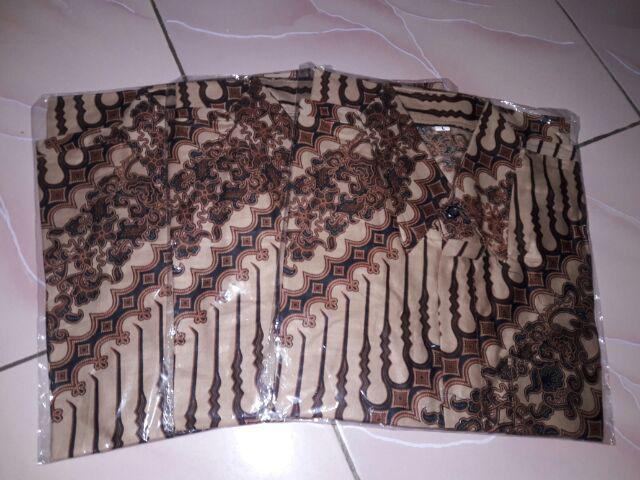 Asifa Batik Hrb026 Kenongo Kemeja Tosca Pendek Pekalongan Padi M L Xl Sogan Tulis Halus Kemeja Batik