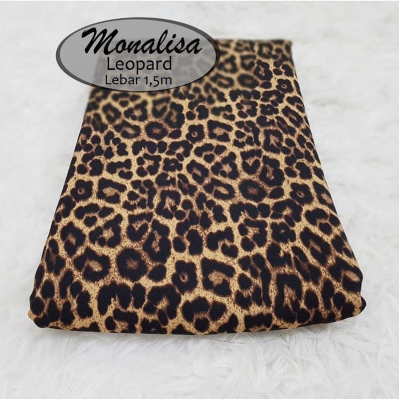 (Motif Leopard) BAHAN KAIN WOLFIS / WOLVIS MONALISA ORIGINAL GRADE A