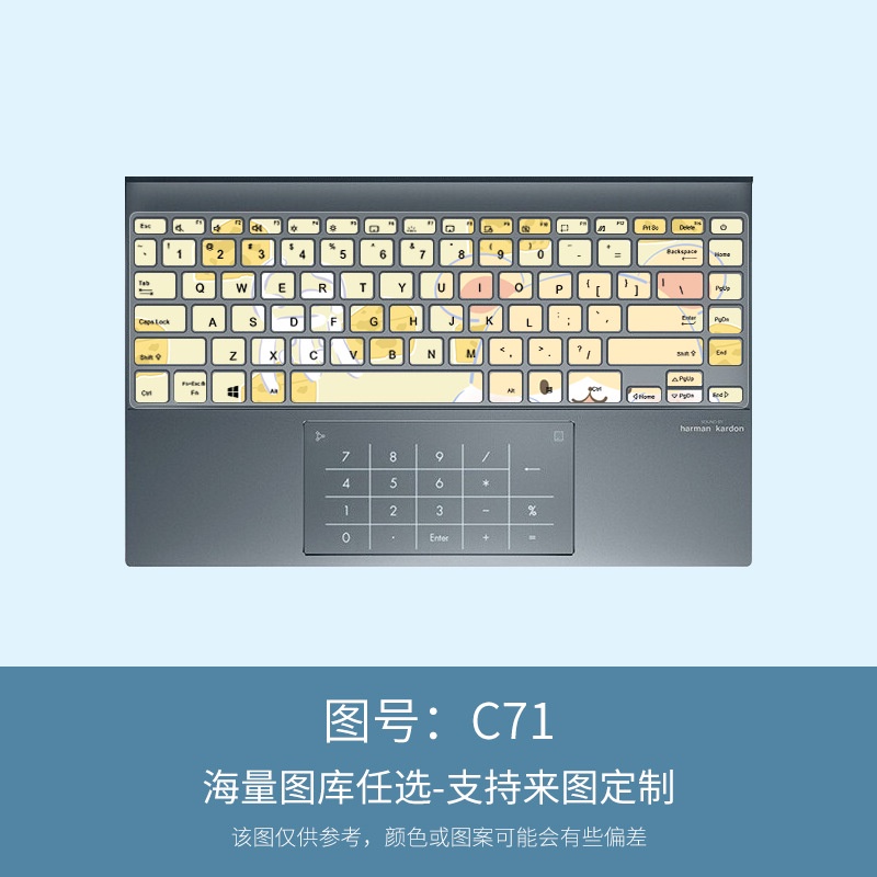 Film Pelindung Debu Keyboard Laptop Motif Kartun Bunga Untuk Asus ZenBook 13 UX325 UM325 UX363J Ux3633000E U3700E U3700E U3700