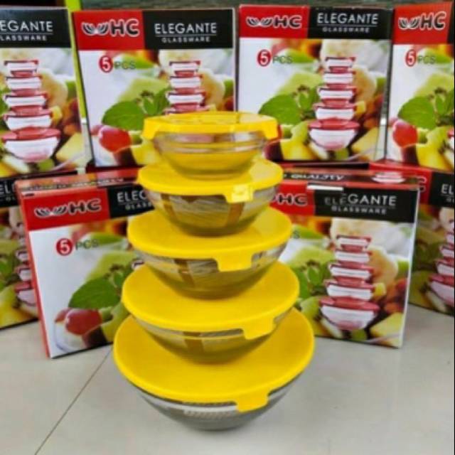 Mangkok kaca 5 susun / mangkok beranak
