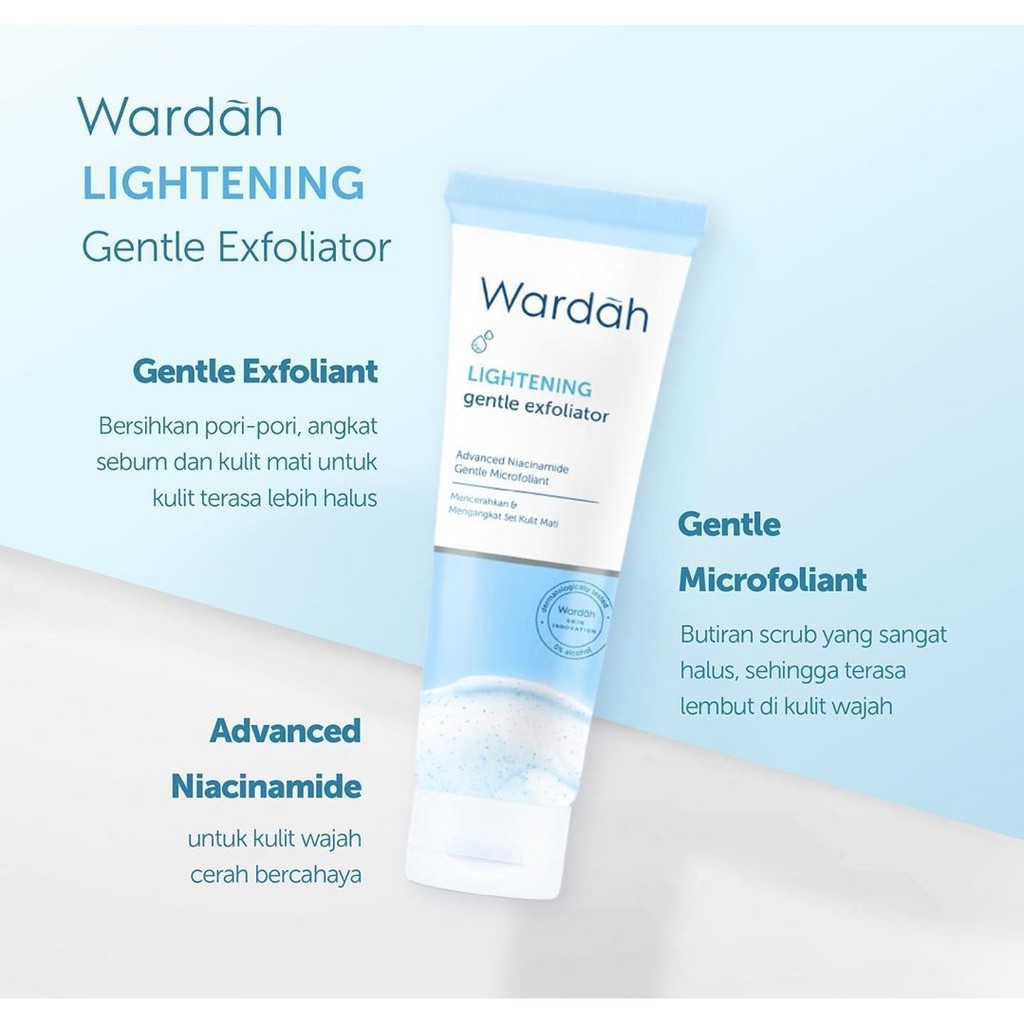 PROMO Wardah Lightening gentle exfoliator 50ml(scrub)/Sabun Wajah/Wardah